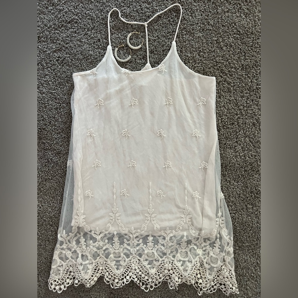 White Thin Strapped Dress